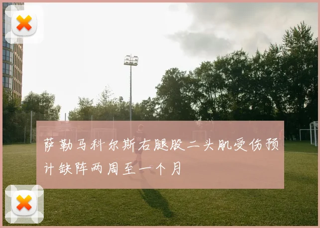 萨勒马科尔斯右腿股二头肌受伤预计缺阵两周至一个月